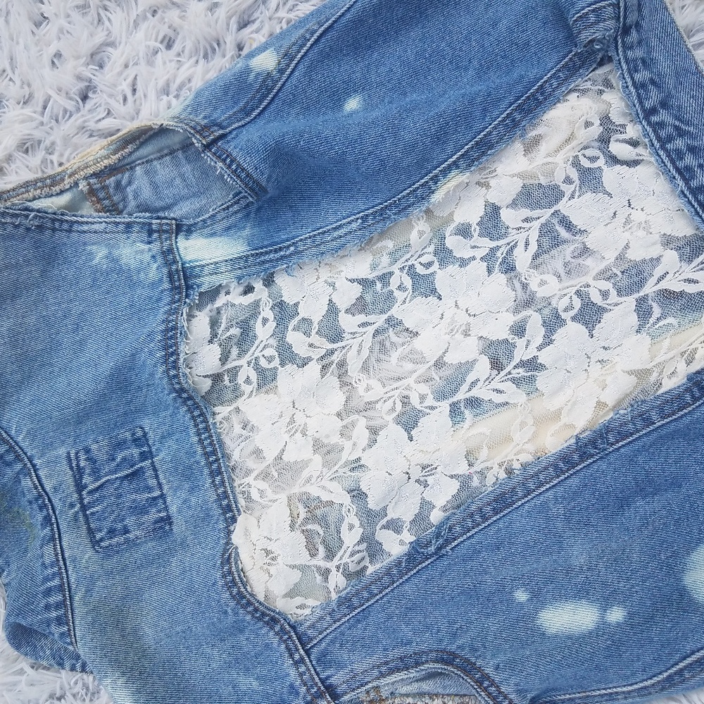 Bleach lace Jean jacket